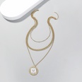 fashion round pendant necklace diamond alloy clavicle chainpicture11